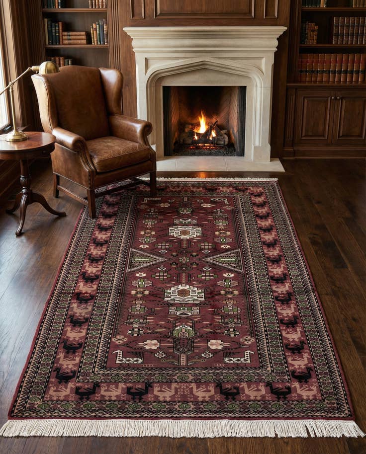 Detail image of 4' 3 x 6' 1 Hand Knotted Lahour Oriental Rug