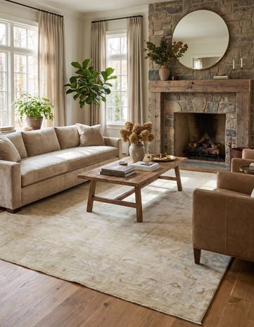 8' 9 x 11' 11 Hand Knotted Oushak Wool Rug