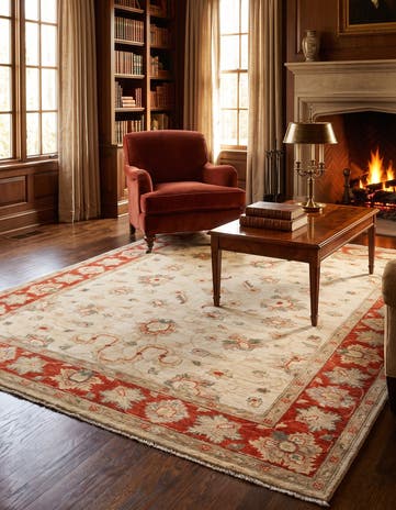 5' 1 x 6' 8 Hand Knotted Ziegler Rug