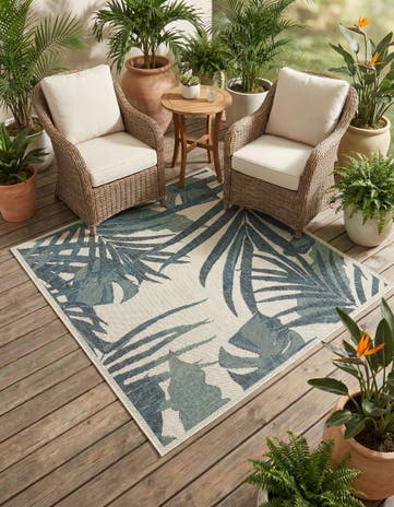 5' 3 x 5' 3 Easy-Clean Baja Indoor / Outdoor Square Rug
