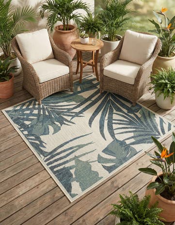 5' 3 x 5' 3 Easy-Clean Baja Indoor / Outdoor Square Rug