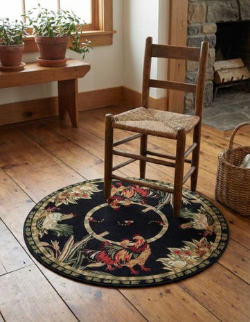 3' x 3' Pastoral Round Rug
