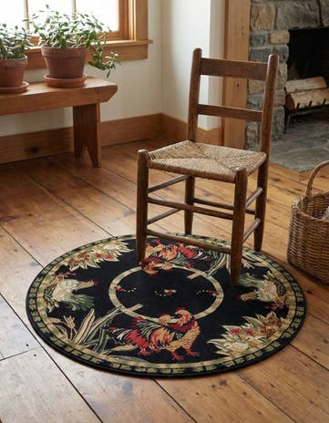 3' x 3' Pastoral Round Rug