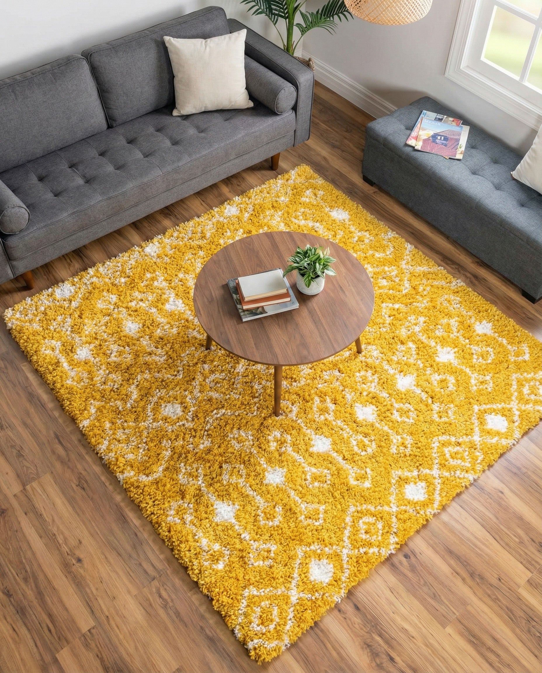 7' 10 x 7' 10 Moroccan Trellis Shag Square Rug