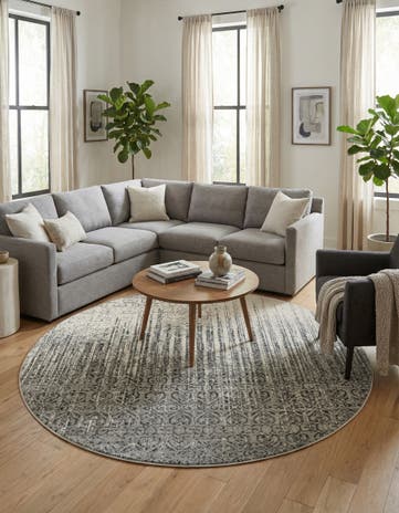 Gray Angelica Round Rug