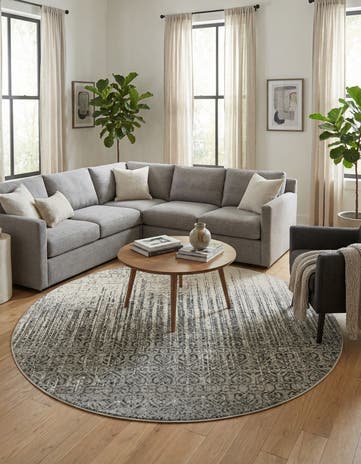 Gray Angelica Round Rug