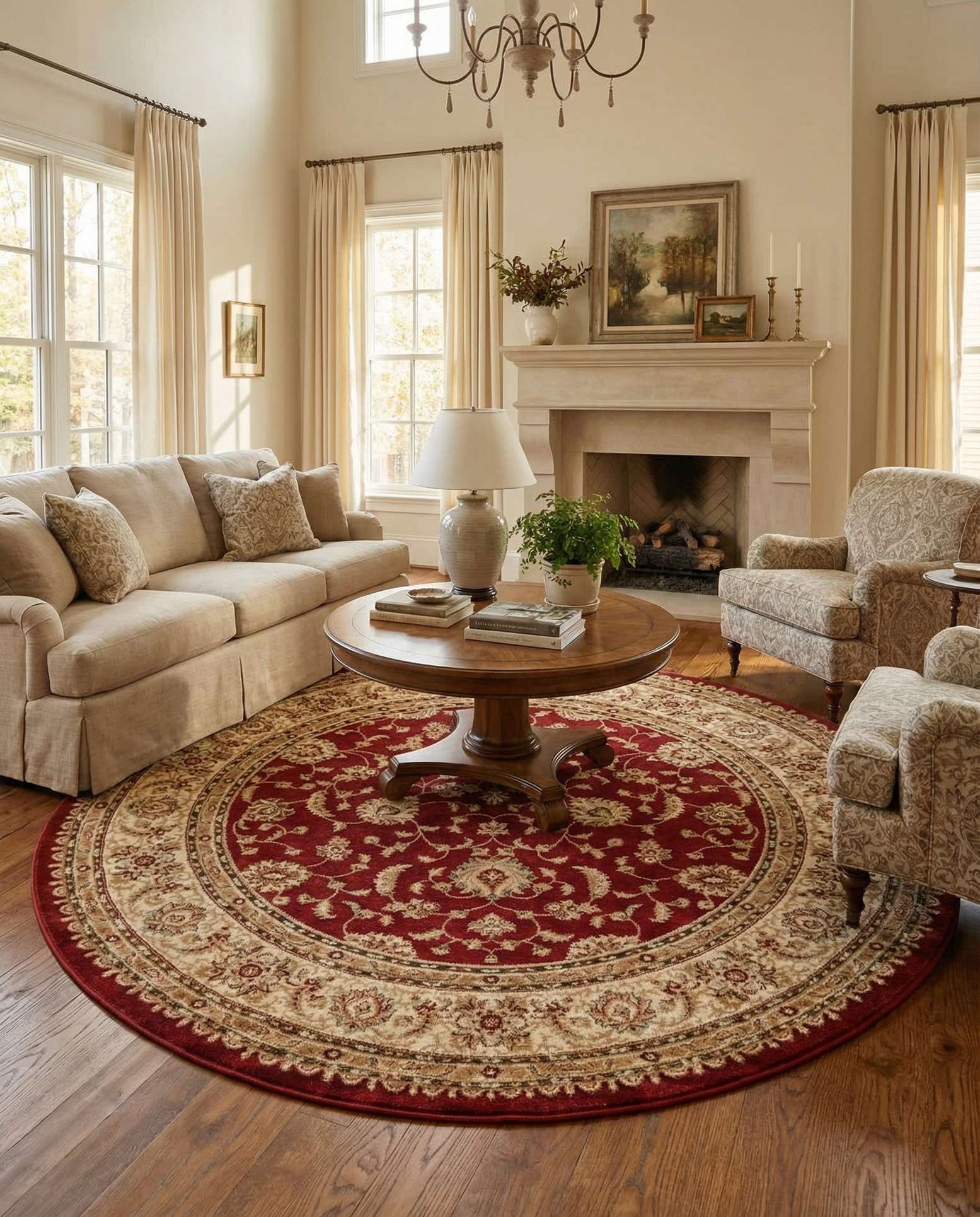 7' 10 x 7' 10 Classic Agra Round Rug
