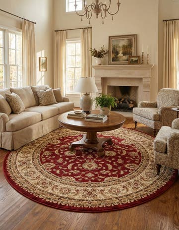 7' 10 x 7' 10 Classic Agra Round Rug