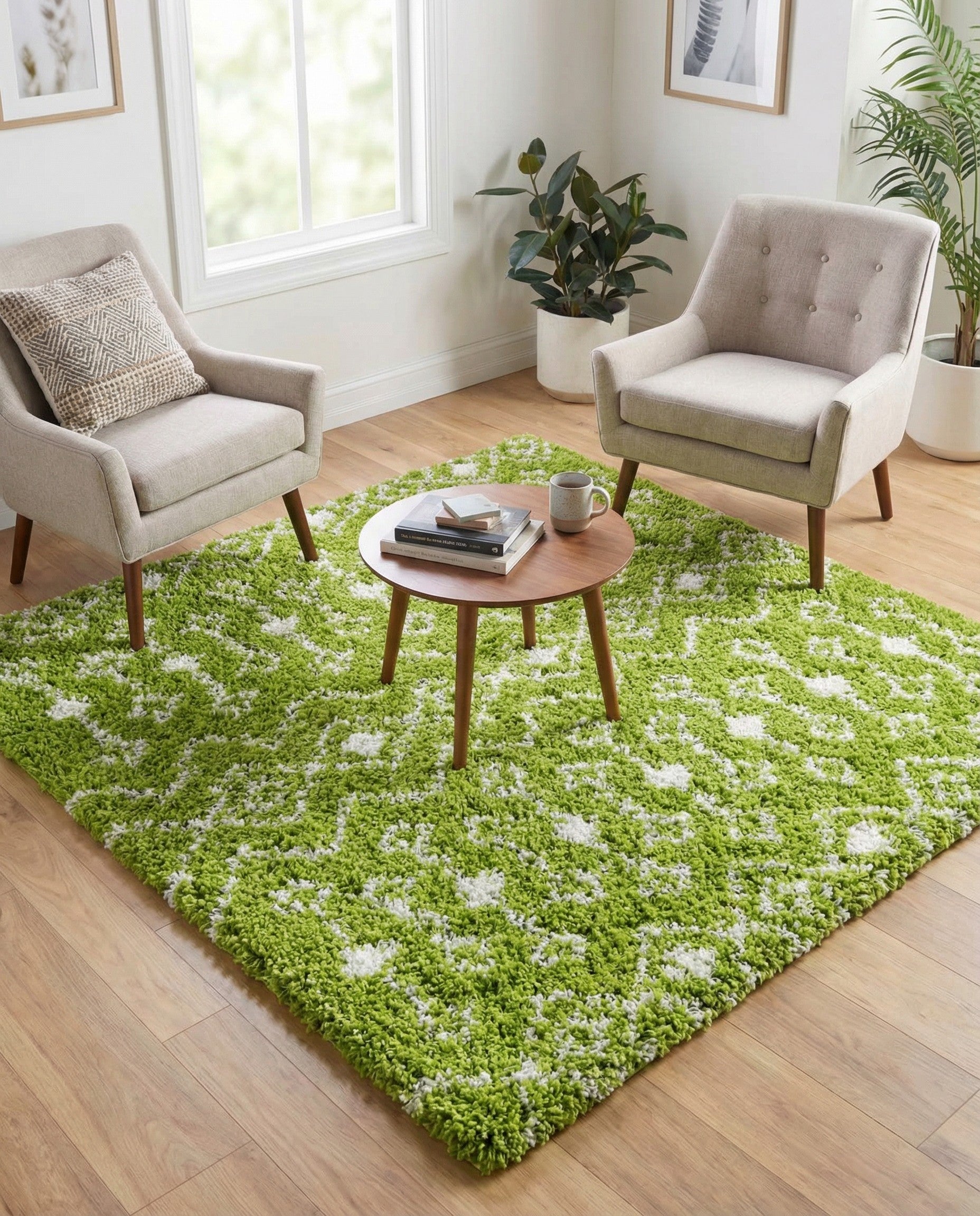 5' 3 x 5' 3 Moroccan Trellis Shag Square Rug