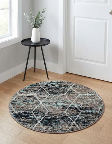 3' x 3' Lattice Frieze Round Rug
