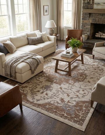 Beige and Ivory Grand Tradition Rug