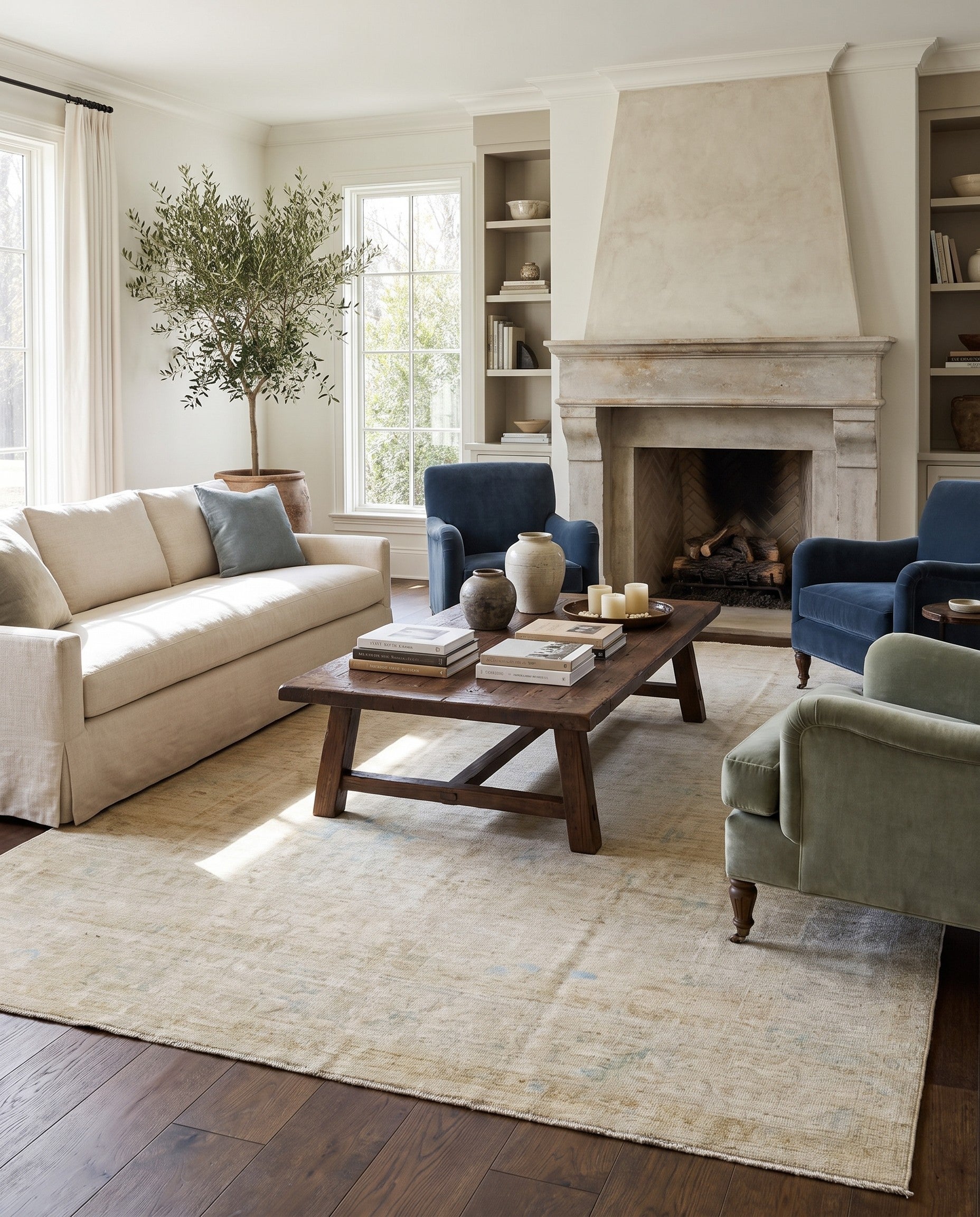 9' 7 x 13' 7 Hand Knotted Oushak Wool Rug
