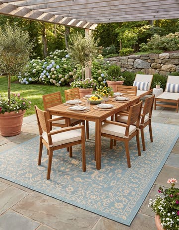 8' x 11' 4 Easy-Clean Botanical Indoor / Outdoor Rug