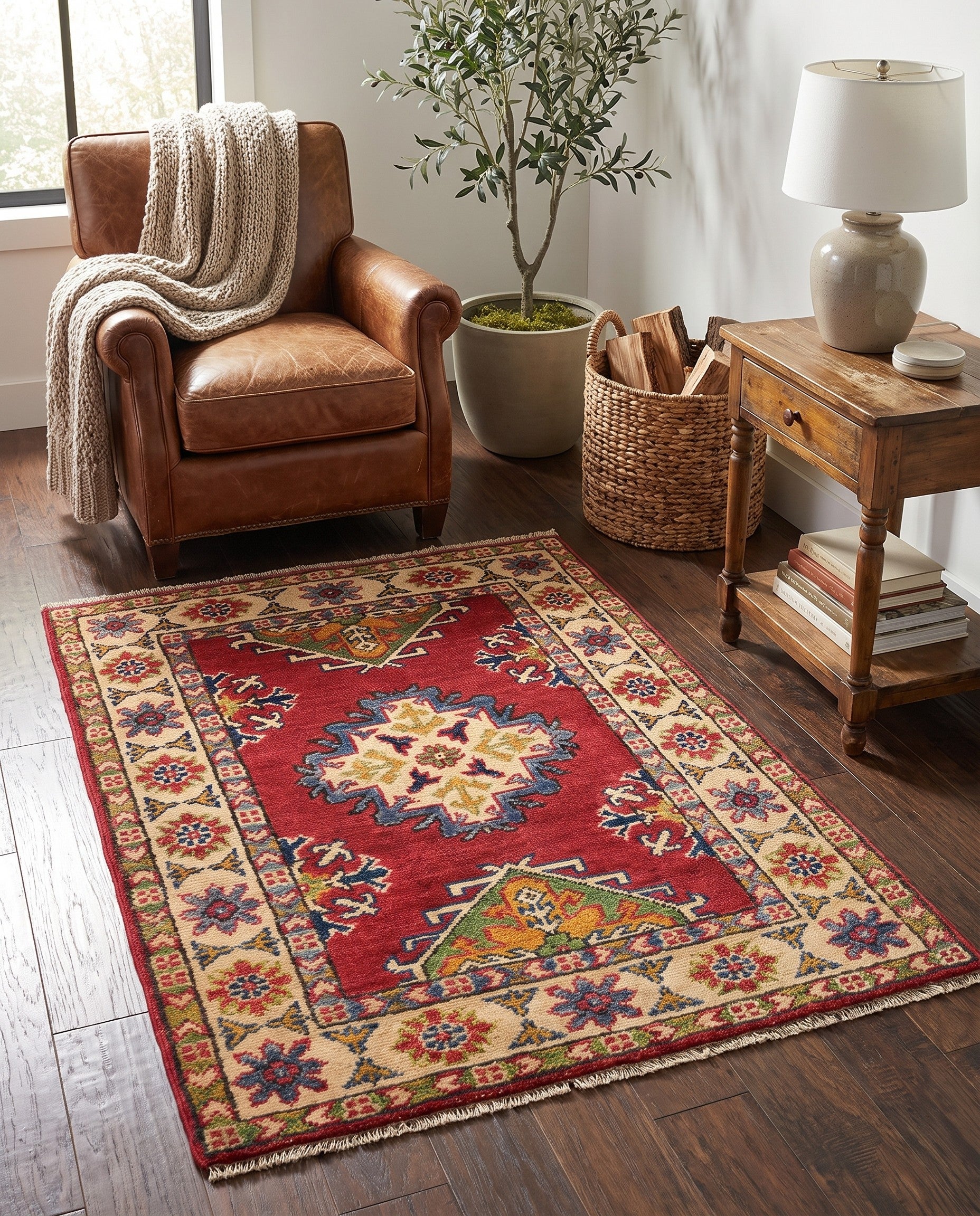 2' 1 x 3' 4 Hand Knotted Kazak Rug