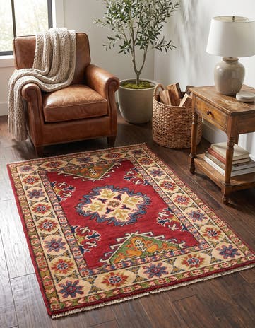 2' 1 x 3' 4 Hand Knotted Kazak Rug