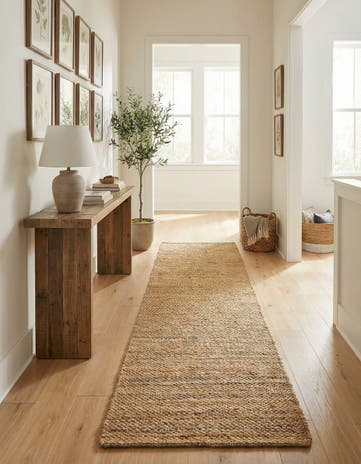 2' 7 x 12' Hand Woven Chunky Jute Runner Rug