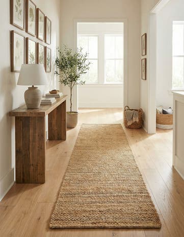 2' 7 x 12' Hand Woven Chunky Jute Runner Rug