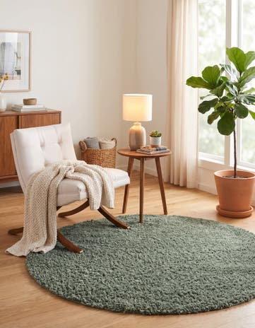 5' 3 x 5' 3 Zermatt Shag Round Rug