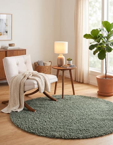 5' 3 x 5' 3 Zermatt Shag Round Rug