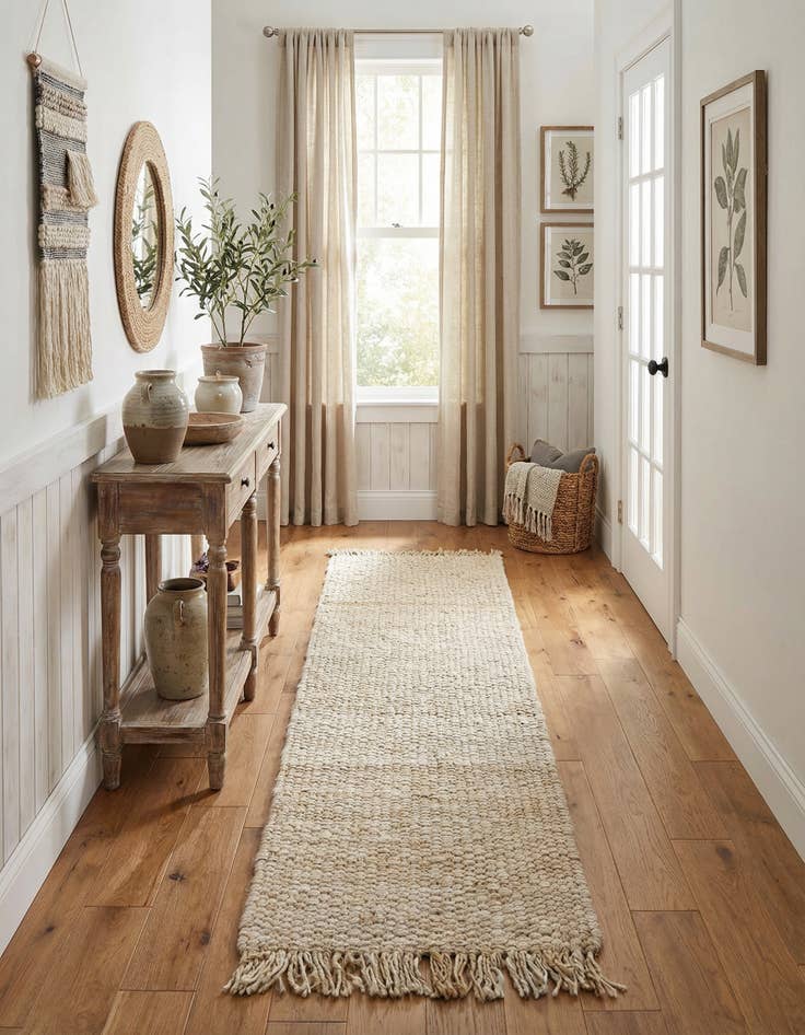 Detail image of 2' x 8' Hand Woven Chunky Jute Runner Rug