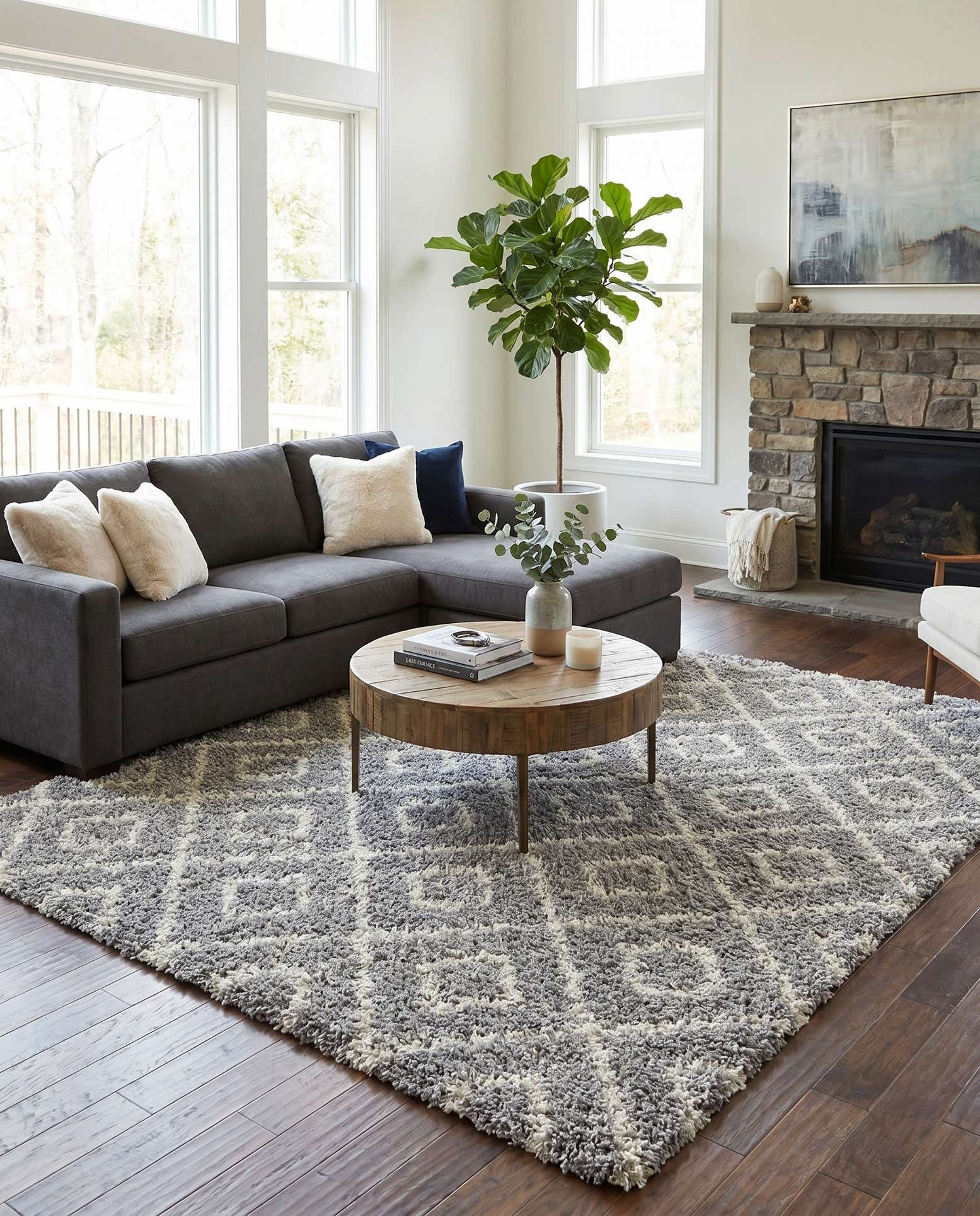 7' 10 x 10' Lattice Shag Rug