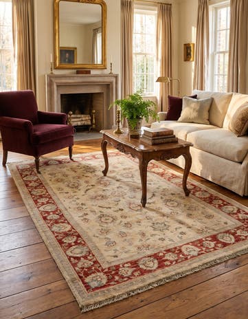 4' 1 x 6' 1 Hand Knotted Pershawar Ziegler Rug