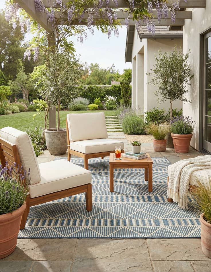 Detail image of 6' x 6' Washable Trellis Indoor / Outdoor Square Rug