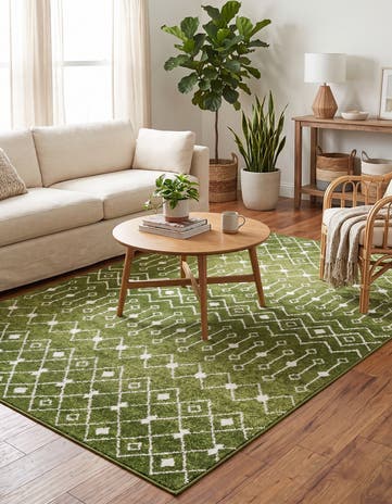 Green Moroccan Trellis Rug