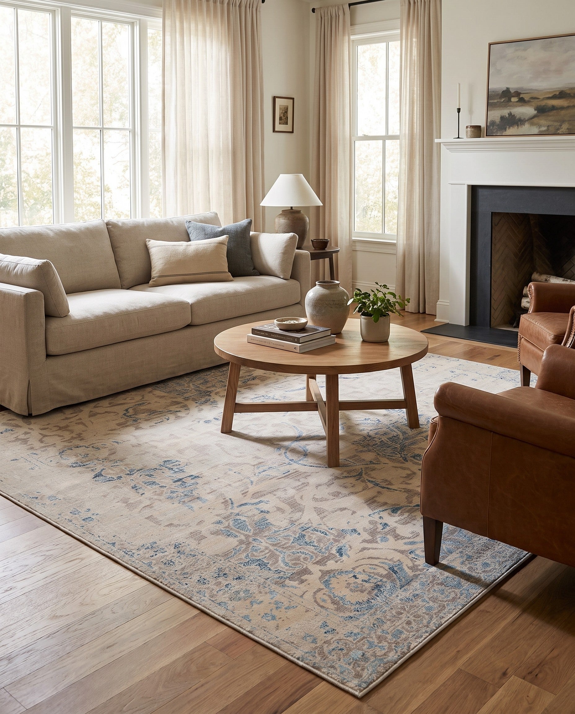 Dark Beige Restoration Square Rug