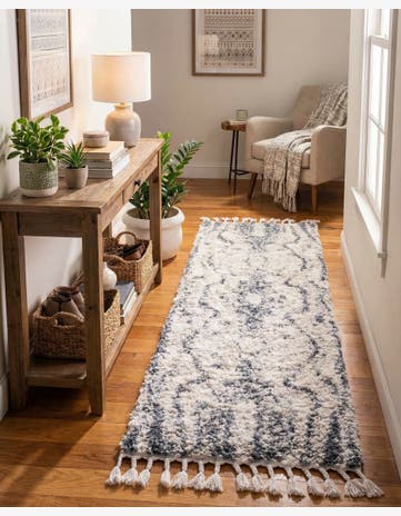 Gray Athena Shag Runner Rug