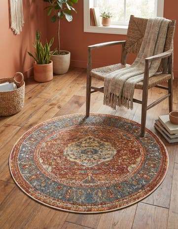 Rust Red Santiago Round Rug