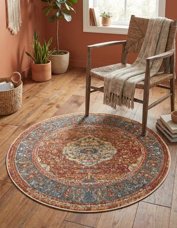 Rust Red Santiago Round Rug