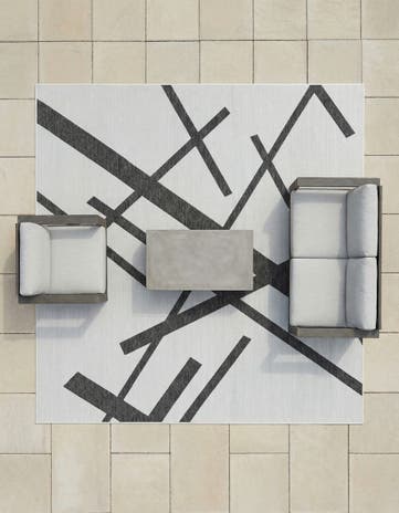 10' x 10' Easy-Clean Modern Indoor / Outdoor Square Rug