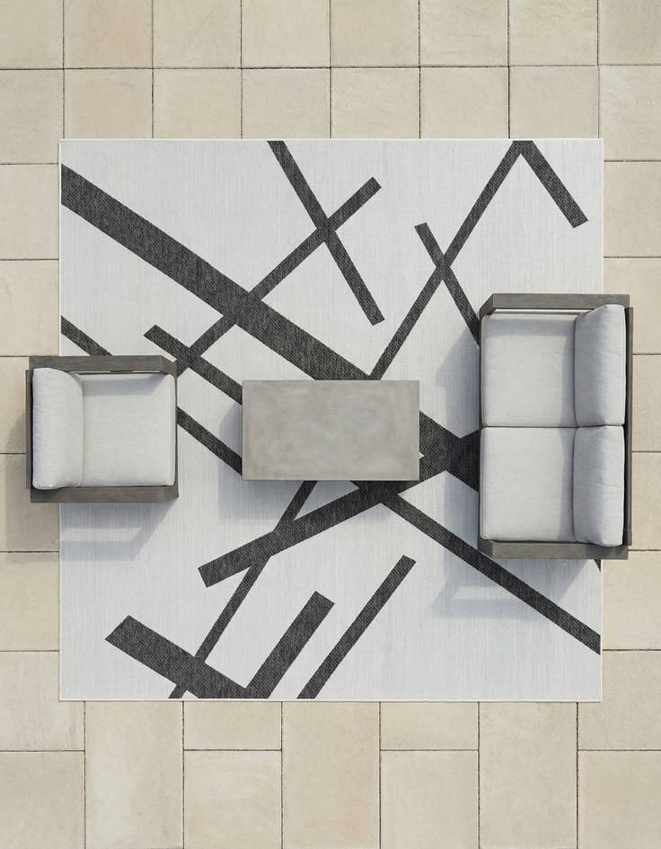 Detail image of 10' x 10' Washable Modern Indoor / Outdoor Square Rug