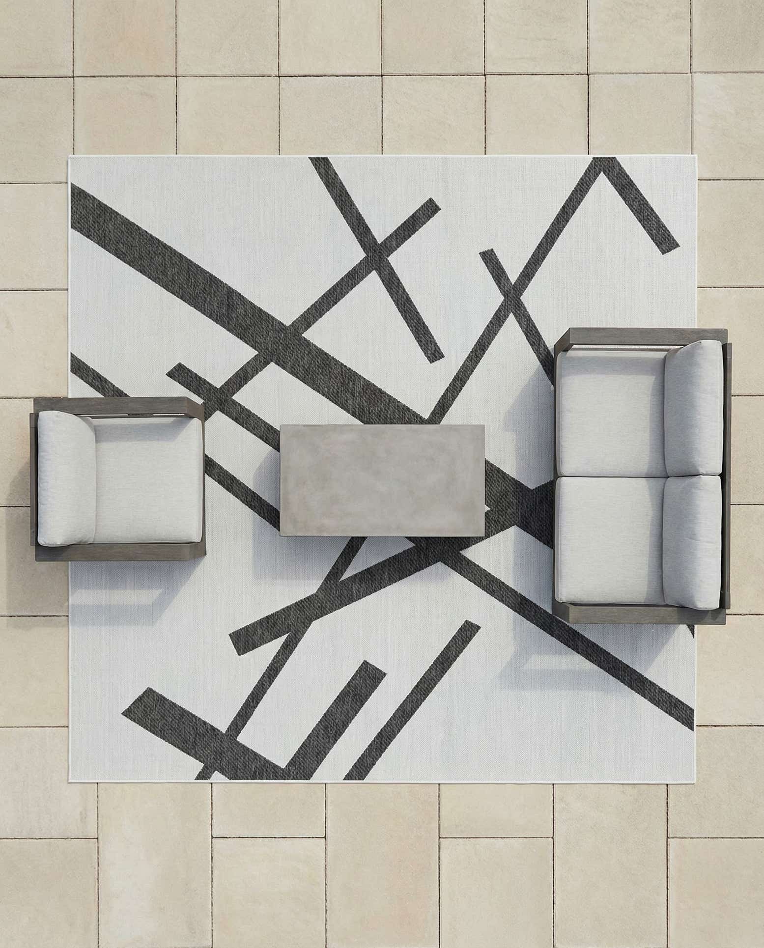 10' x 10' Easy-Clean Modern Indoor / Outdoor Square Rug