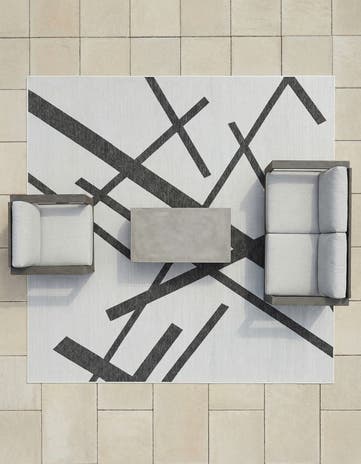 10' x 10' Easy-Clean Modern Indoor / Outdoor Square Rug