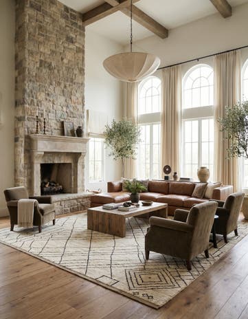 12' 9 x 19' 7 Hand Knotted Moroccan Wool Rug