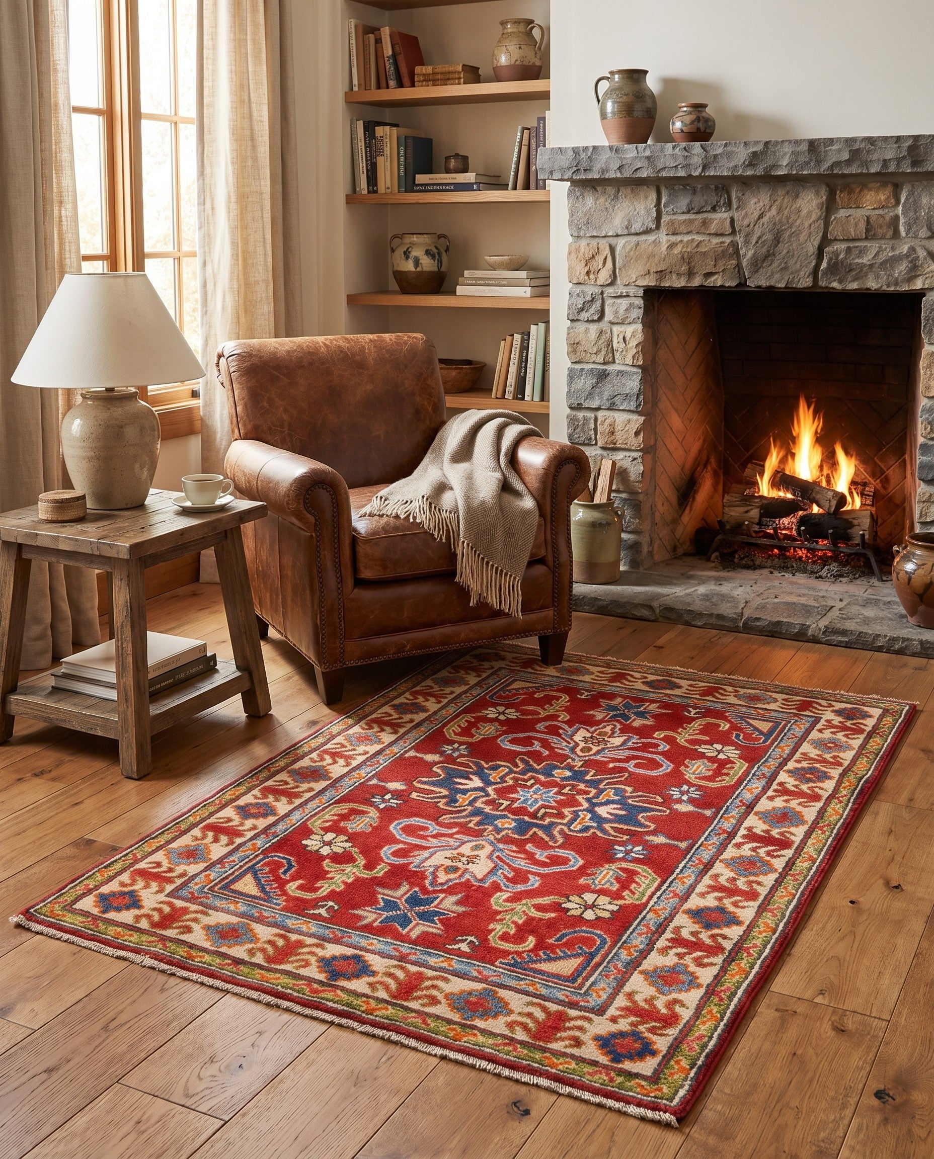 2' 9 x 4' Hand Knotted Kazak Rug