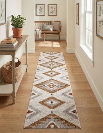 Ivory Eco Southwestern Runner Rug