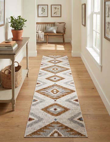 Ivory Eco Southwestern Runner Rug
