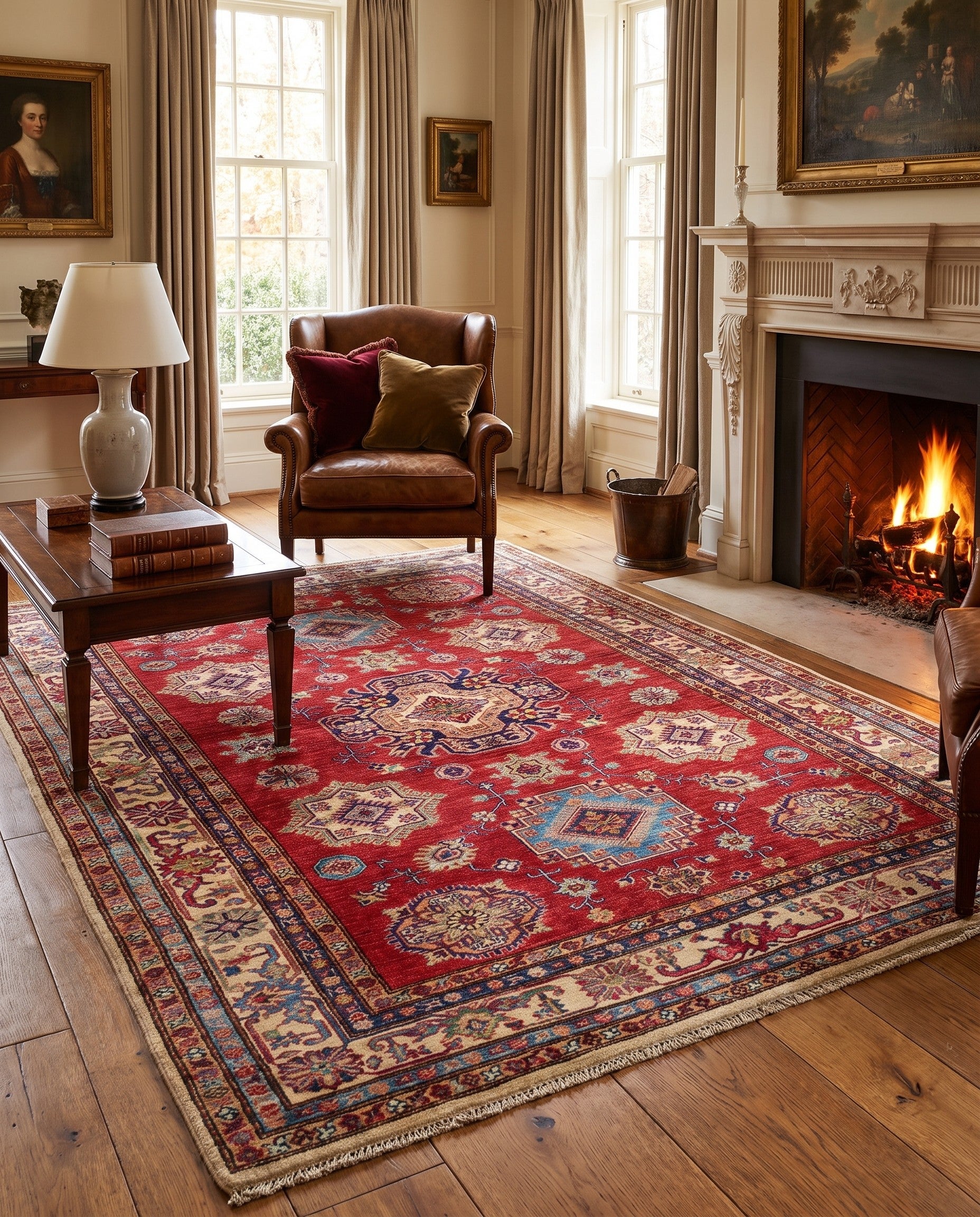 5' 11 x 8' Hand Knotted Kazak Rug
