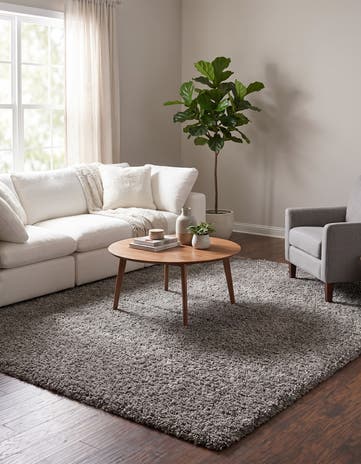 7' x 7' Comfort Solid Shag Square Rug