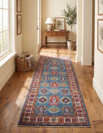 2' 7 x 7' 2 Hand Knotted Kazak Runner Rug