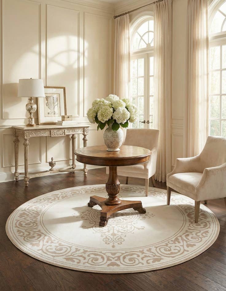 Detail image of 7' 10 x 7' 10 Hermitage Round Rug