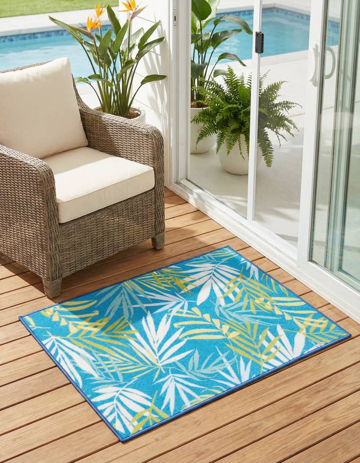 Detail image of 2' x 3' 1  Washable Jill Zarin Caribbean Indoor / Outdoor Rug