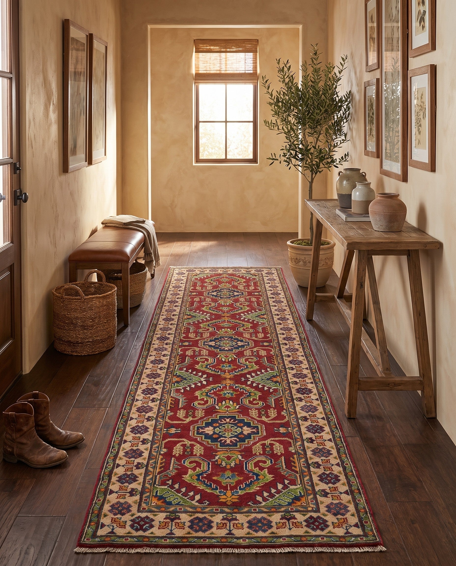 2' 9 x 10' Hand Knotted Kazak Runner Rug