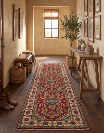 2' 9 x 10' Hand Knotted Kazak Runner Rug