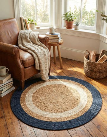 3' 1 x 3' 1 Handmade Braided Jute Round Rug