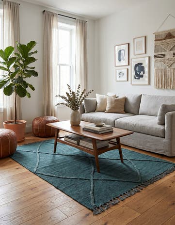 3' 5 x 4' 11 Hand Woven Kilim Modern Wool Rug
