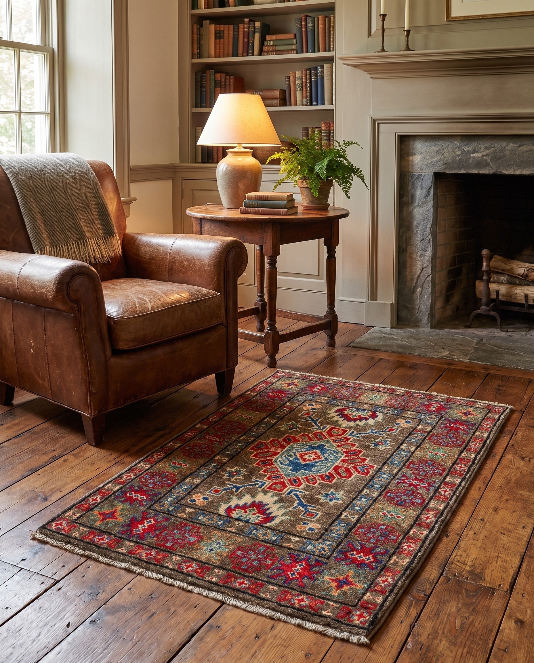 2' x 3' 1 Hand Knotted Kazak Rug